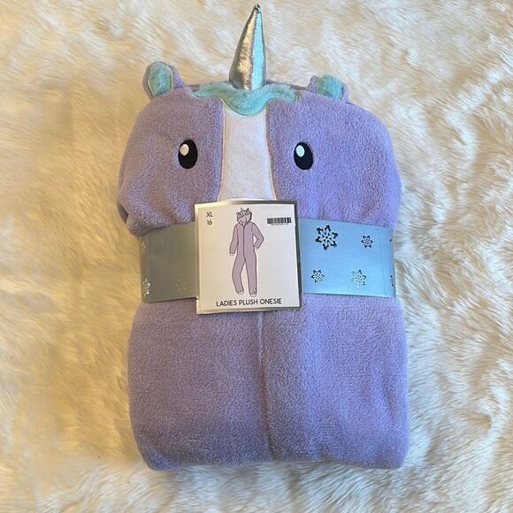 Ladies Plush Onzie: Unicorns and Cat - Picture 6 of 9